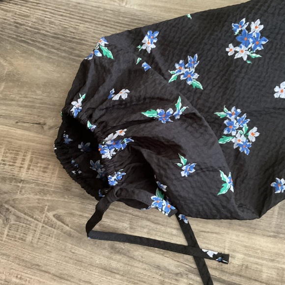 Nobody's Child Margot tie sleeve midi dress in ditsy blue floral size 8 - Picture 7 of 8